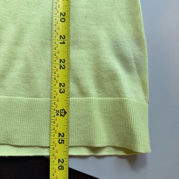 Carlisle Collection Semi-Sheer Cashmere V-Neck Sweater Women’s Small Lime Green - Picture 9 of 9